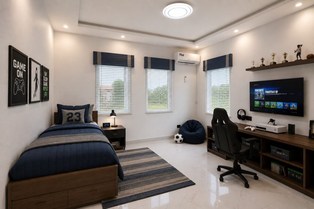 Staged bedroom