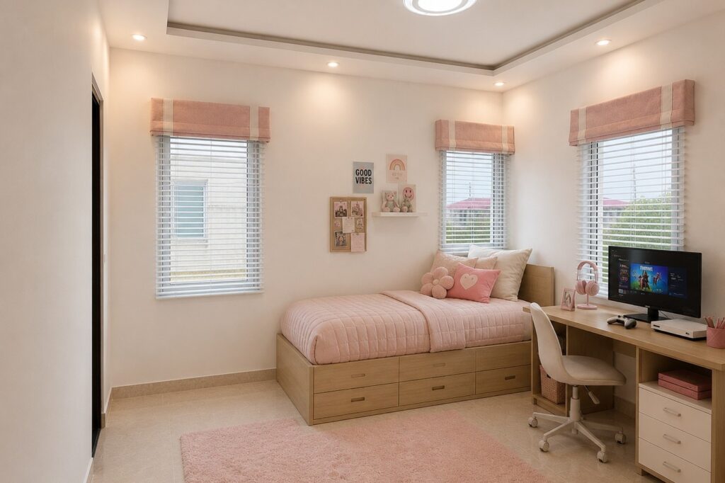 Staged bedroom